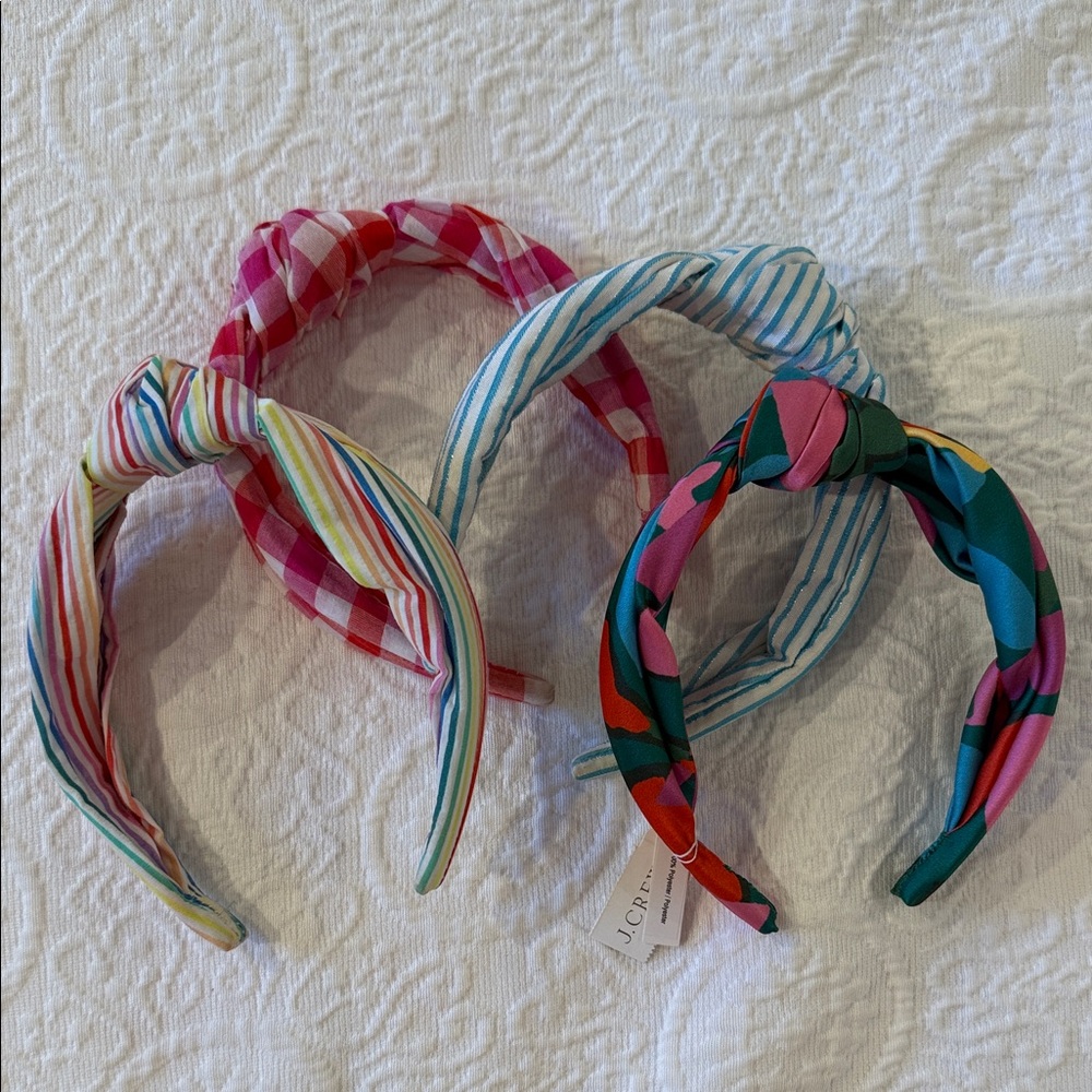 NEW J. Crew set of 4 Colorful Striped and Patterned Headbands
